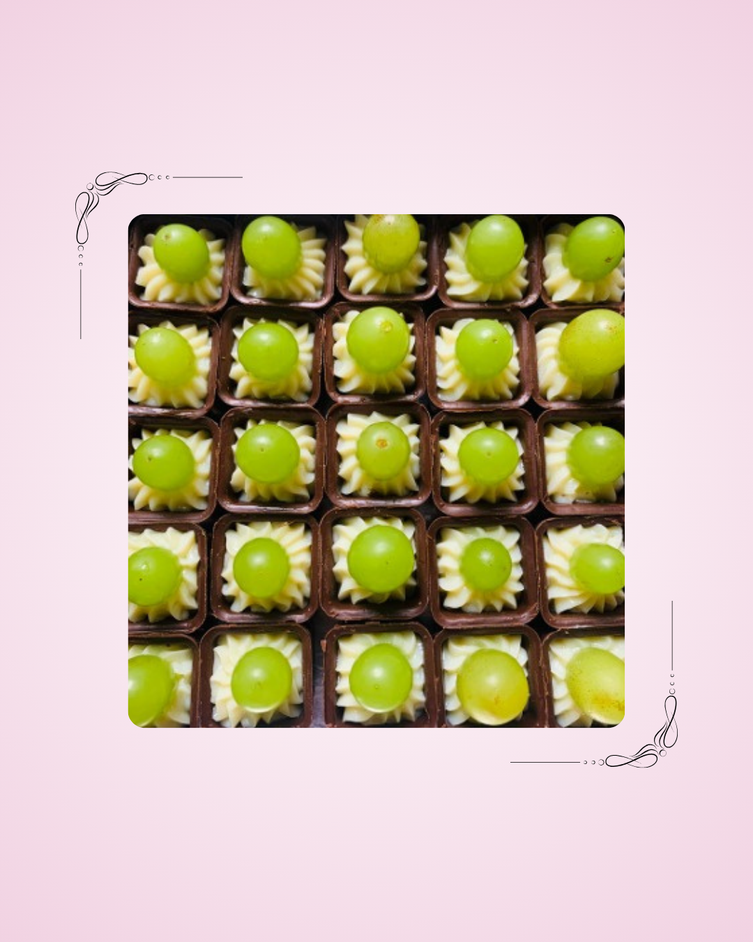 Caixinha de Chocolate de Ninho com Uva